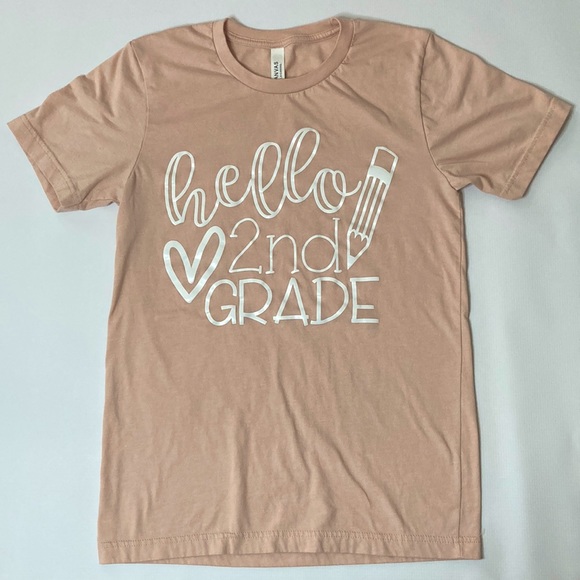 Hello 2nd Grade Teacher Tee Shirt - Size Small - Picture 2 of 3